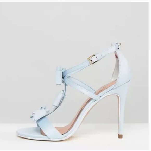 Ted Baker Appolini Light Blue Bow Heeled Sandals size 39 / 8 nwt - Picture 3 of 11